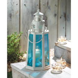 OCEAN BLUE LIGHTHOUSE CANDLE LAMP