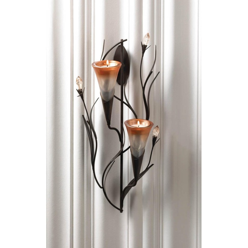 DAWN LILIES CANDLE WALL SCONCE