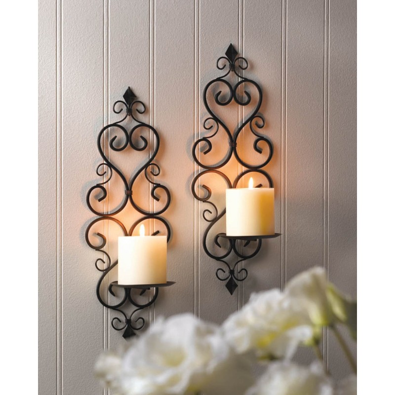 FLEUR-DE-LIS WALL SCONCE DUO