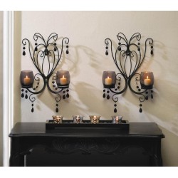 MIDNIGHT ELEGANCE WALL SCONCES SET/2