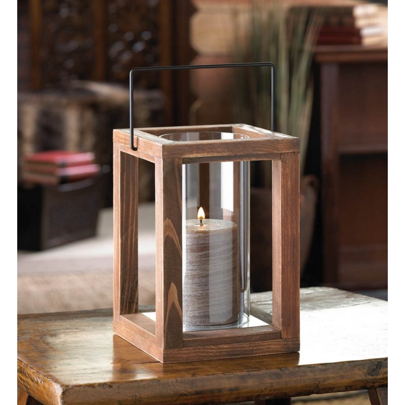 RUSTIC GARDEN WOODEN LANTERN