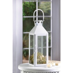 WHITE MANHATTAN CANDLE LANTERN