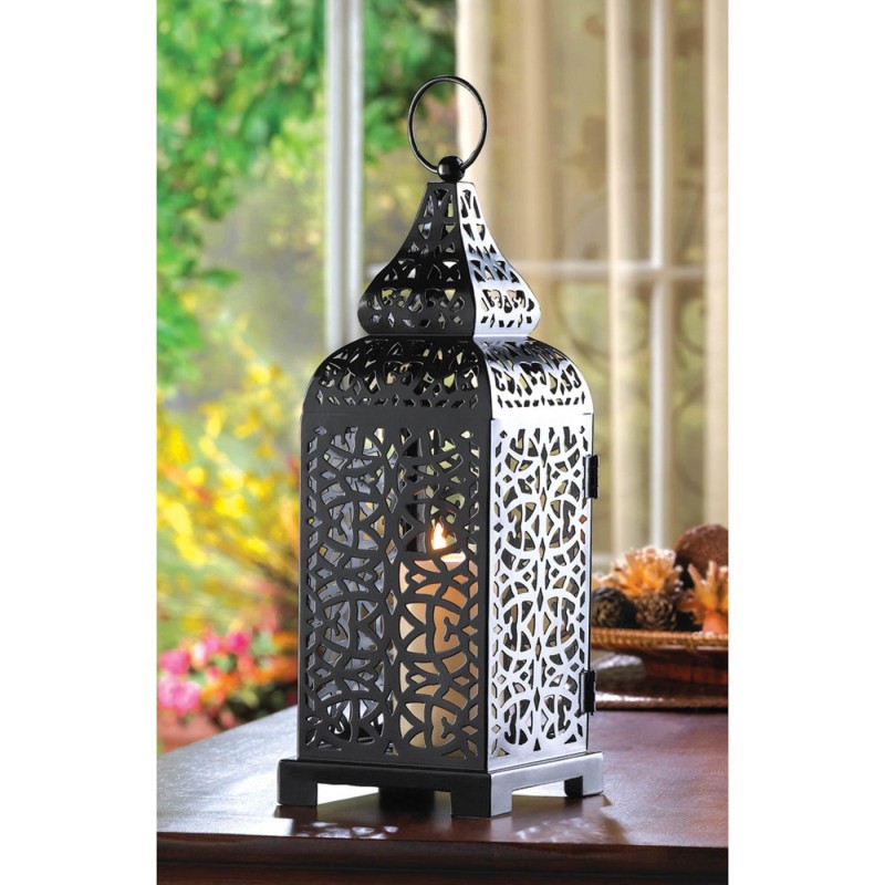 BLACK MOROCCAN CANDLE LANTERN