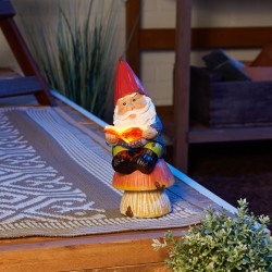 SOLAR BOOKWORM GNOME FIGURINE