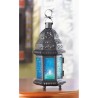 BLUE GLASS MOROCCAN STYLE LANTERN