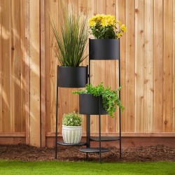 3-TIER BARREL BUCKET PLANT STAND