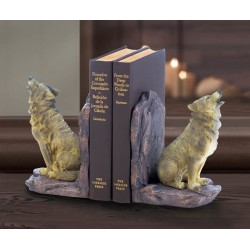 HOWLING WOLF BOOKENDS