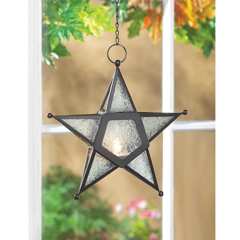 CLEAR GLASS STAR LANTERN