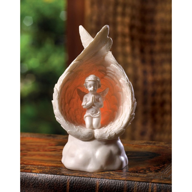 LIGHT-UP PRAYING ANGEL FIGURINE