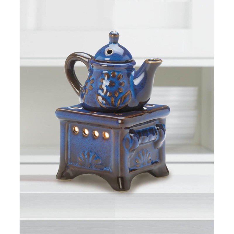 BLUE TEAPOT STOVE OIL WARMER